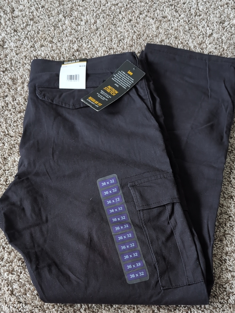 Lee Black Cargo Pants 36 X 32